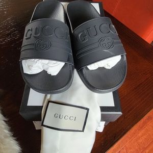 Rubber St. Gucci Print Slides